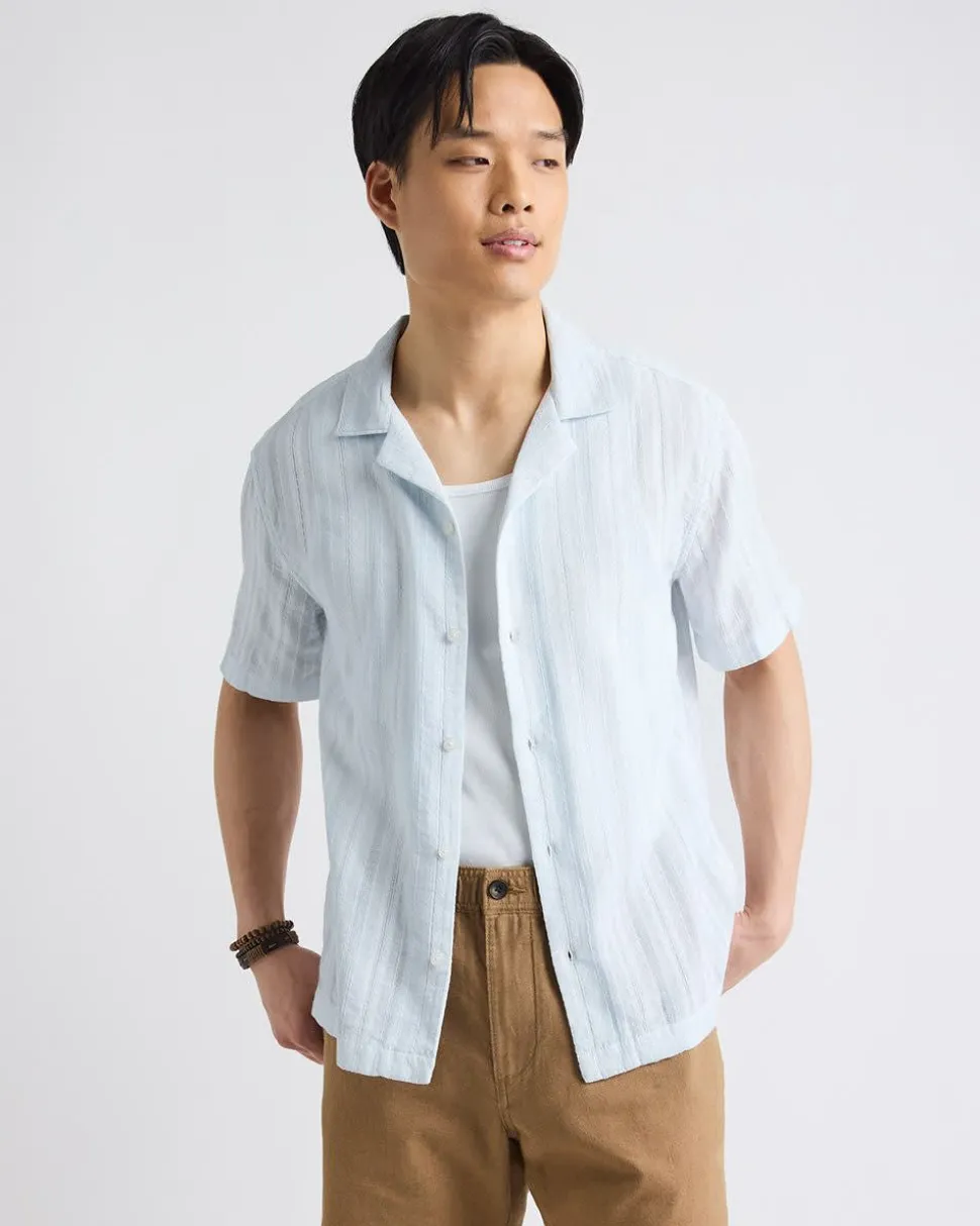 Short-Sleeve Camp-Collar Textured Shirt