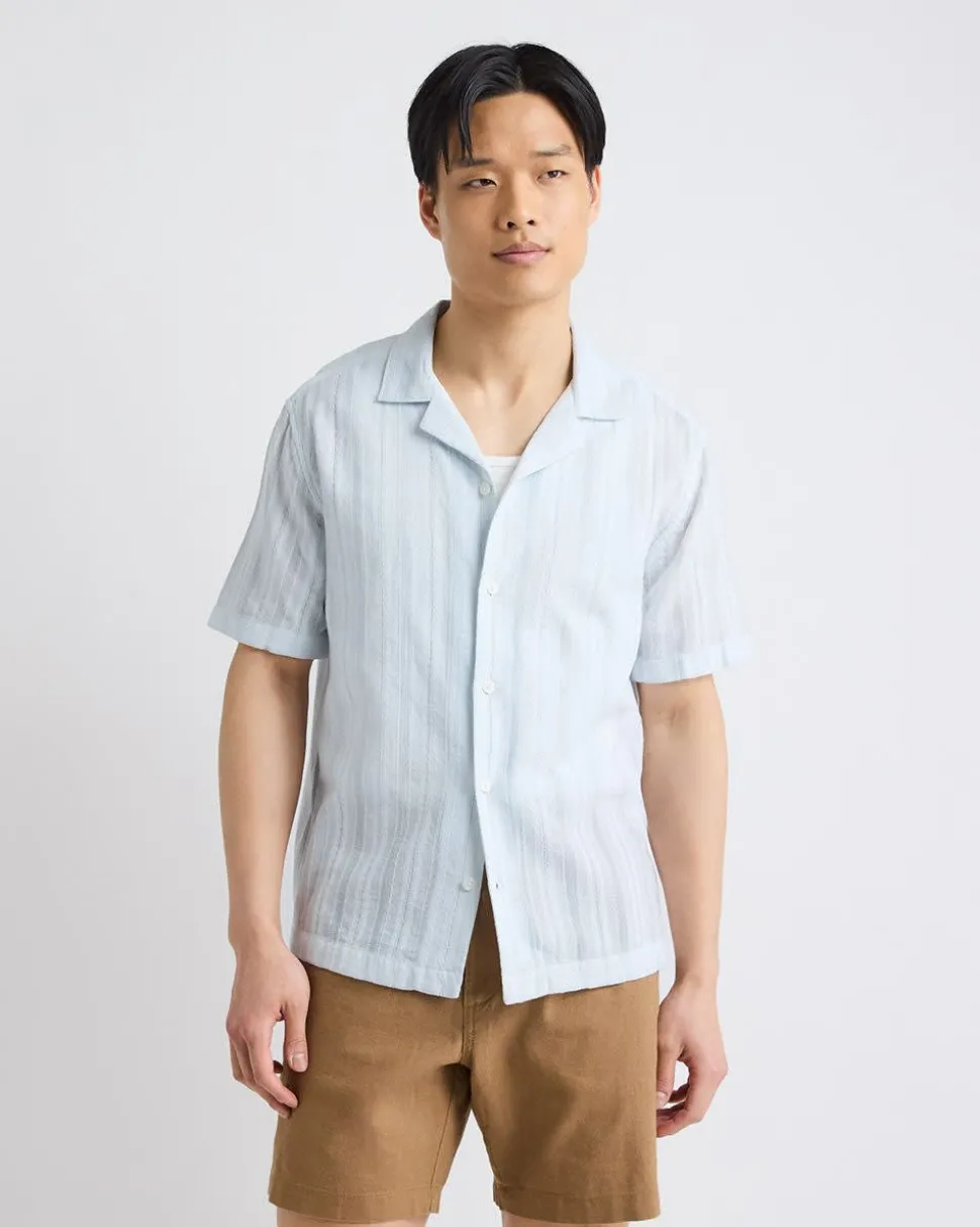 Short-Sleeve Camp-Collar Textured Shirt