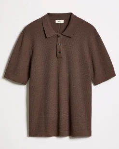 Short-Sleeve Cotton Polo with Fancy Stitches