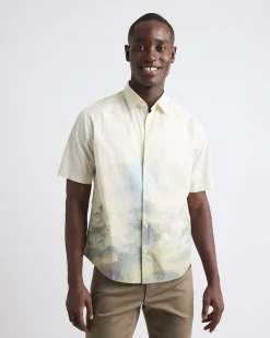 Short-Sleeve Cotton Shirt with Print