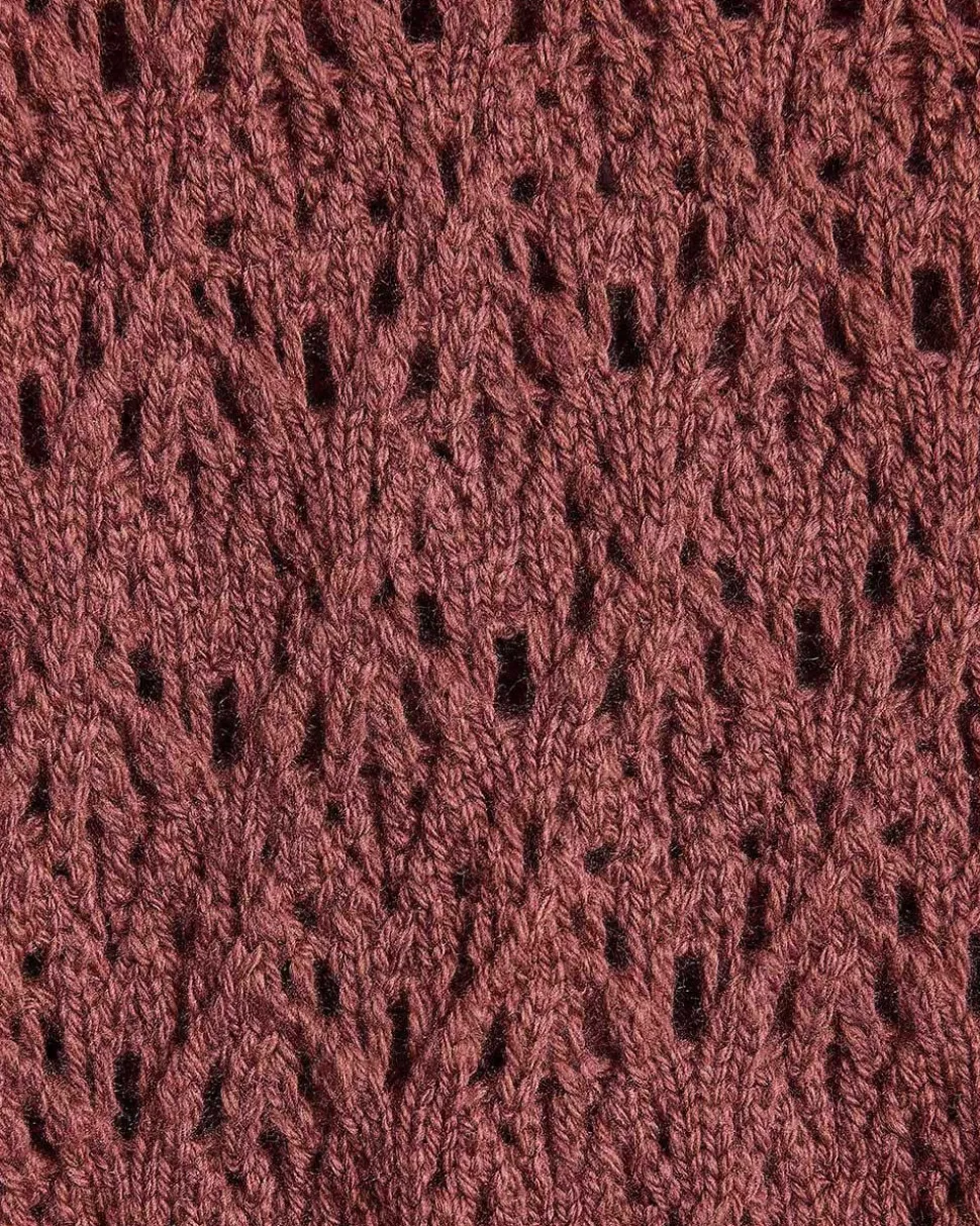 Short-Sleeve Crew-Neck Boxy Sweater in Fancy Stitches