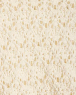 Short-Sleeve Crew-Neck Boxy Sweater in Fancy Stitches