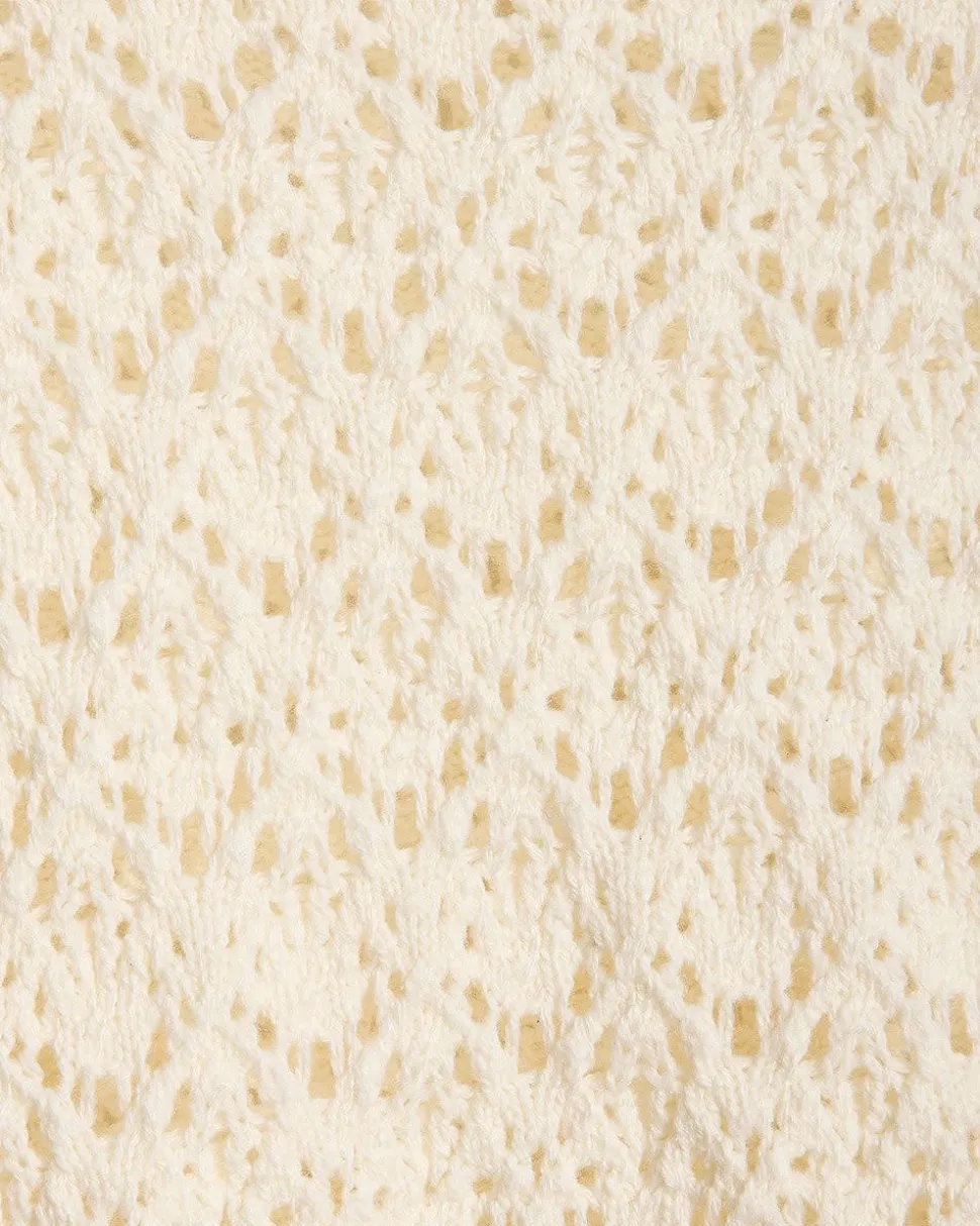 Short-Sleeve Crew-Neck Boxy Sweater in Fancy Stitches