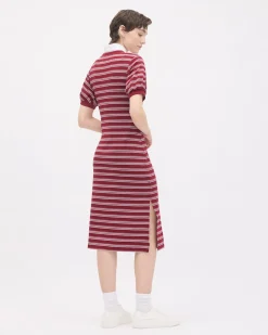 Short-Sleeve Crew-Neck Midi Dress