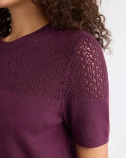 Short-Sleeve Crew-Neck Short Sweater