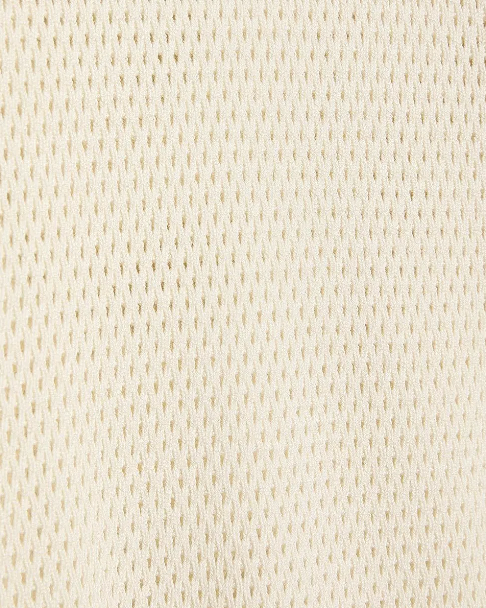 Short-Sleeve Crew-Neck Textured-Knit Sweater