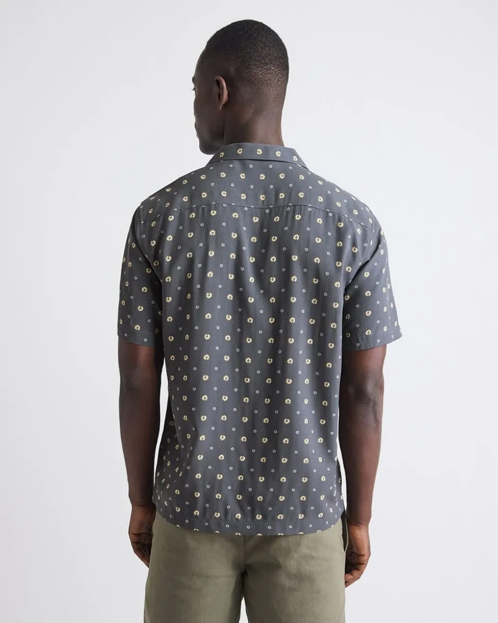 Short-Sleeve Floral Shirt with Camp Collar