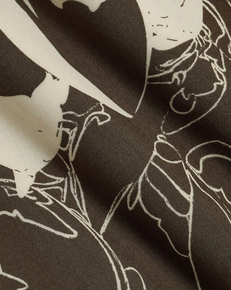 Short-Sleeve Floral Shirt with Camp Collar