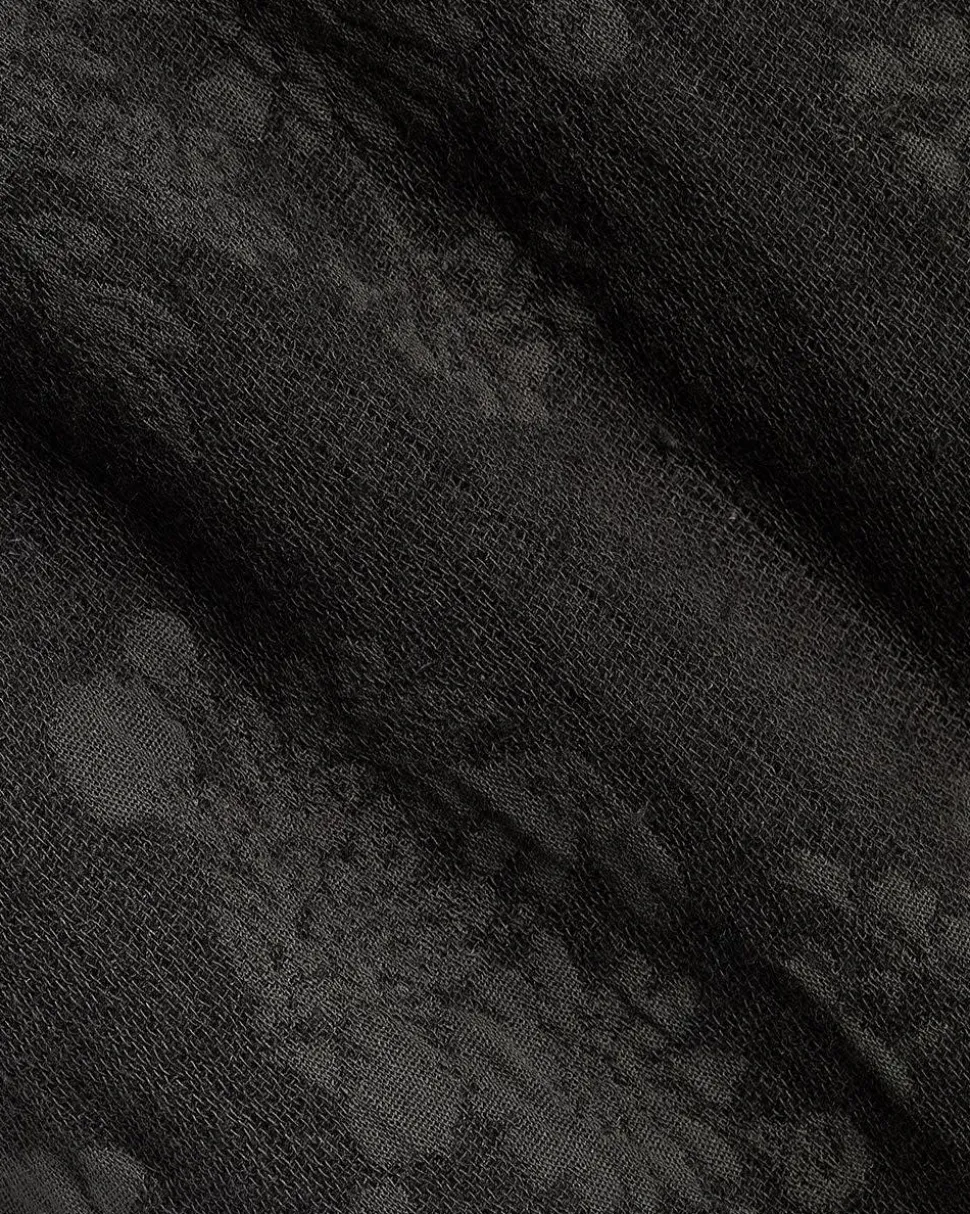 Short-Sleeve Jacquard-Effect Shirt with Camp Collar
