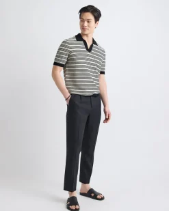 Short-Sleeve Johnny Sweater with Horizontal Stripes