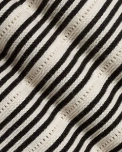Short-Sleeve Johnny Sweater with Horizontal Stripes