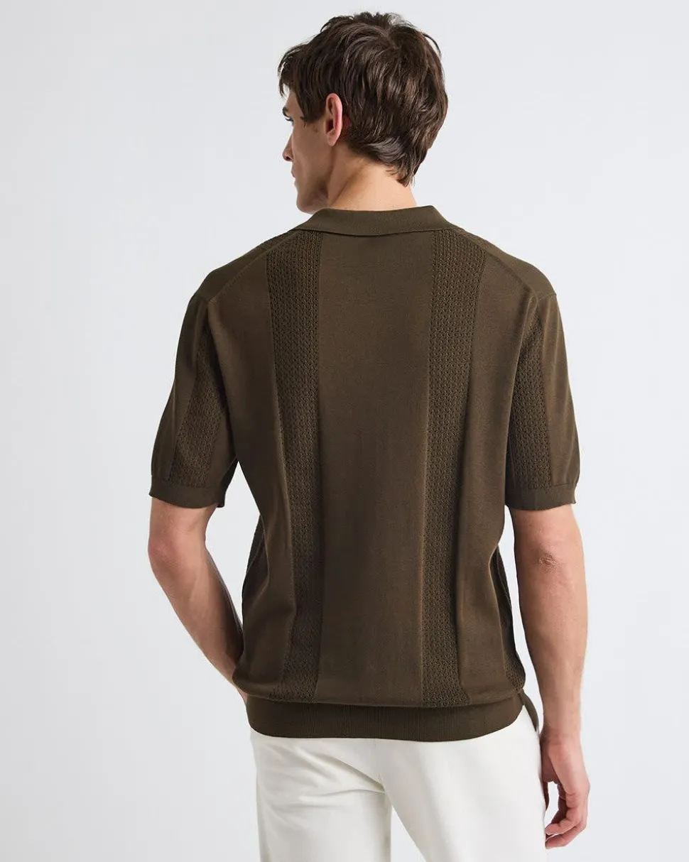 Short-Sleeve Johnny Sweater with Vertical Stripes