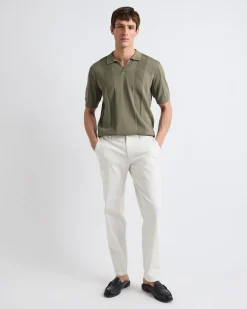 Short-Sleeve Johnny Sweater with Vertical Stripes