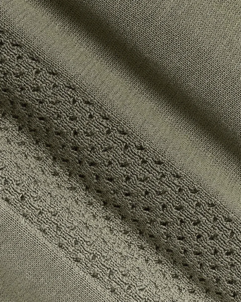 Short-Sleeve Johnny Sweater with Vertical Stripes