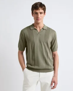 Short-Sleeve Johnny Sweater with Vertical Stripes