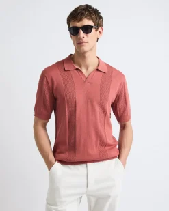 Short-Sleeve Johnny Sweater with Vertical Stripes