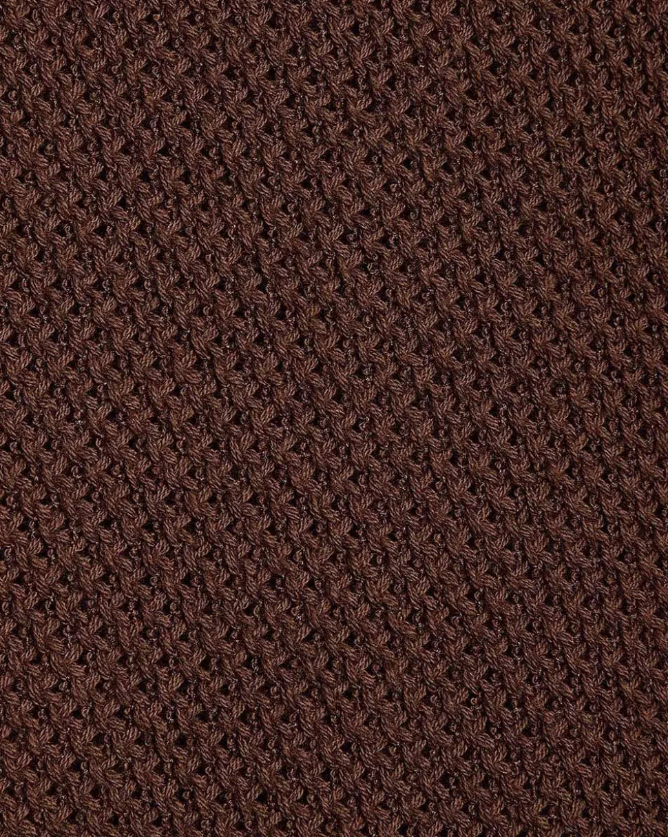 Short-Sleeve Open-Stitch Shirt with Camp Collar