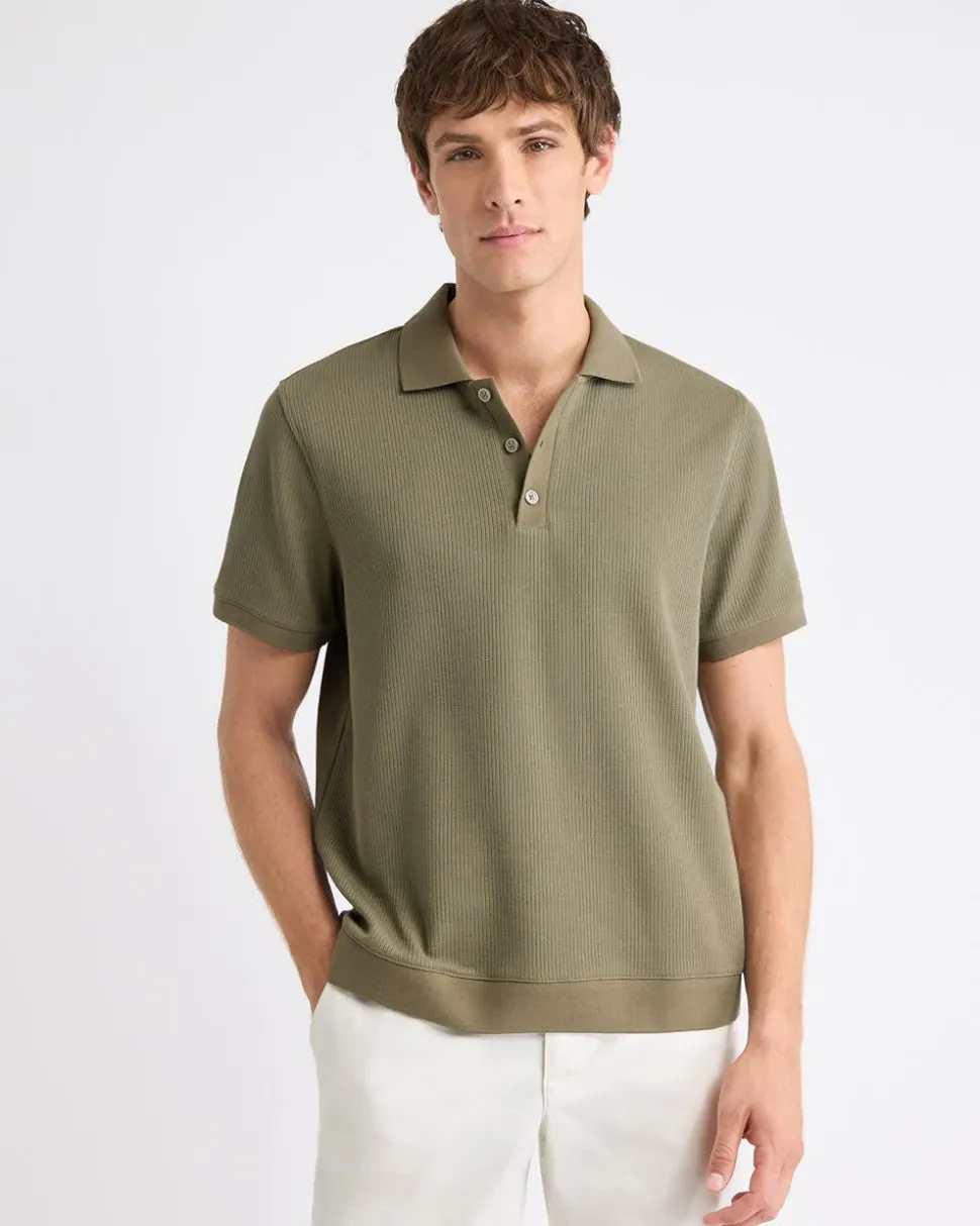 Short-Sleeve Ribbed Polo