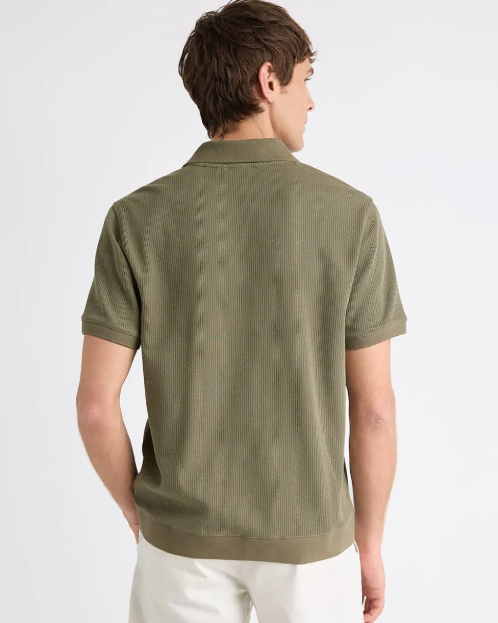 Short-Sleeve Ribbed Polo