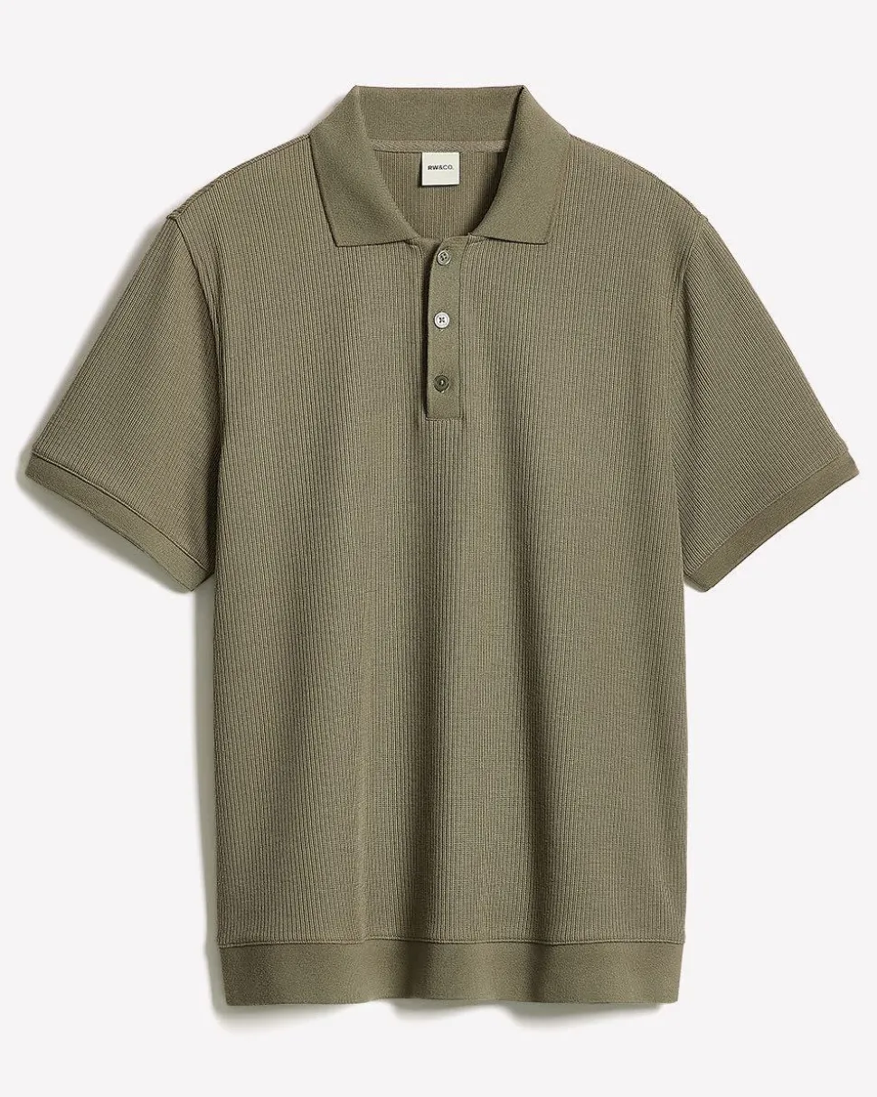 Short-Sleeve Ribbed Polo