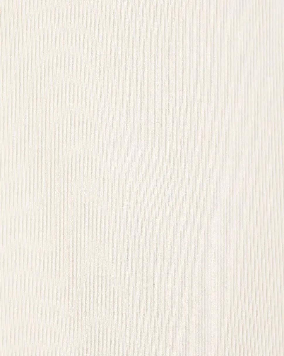 Short-Sleeve Square-Neck Ribbed Top
