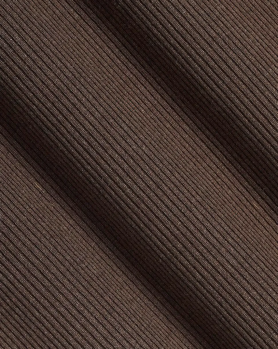Short-Sleeve Square-Neck Ribbed Top