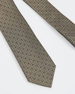 Skinny Tie with Square Geometric Pattern