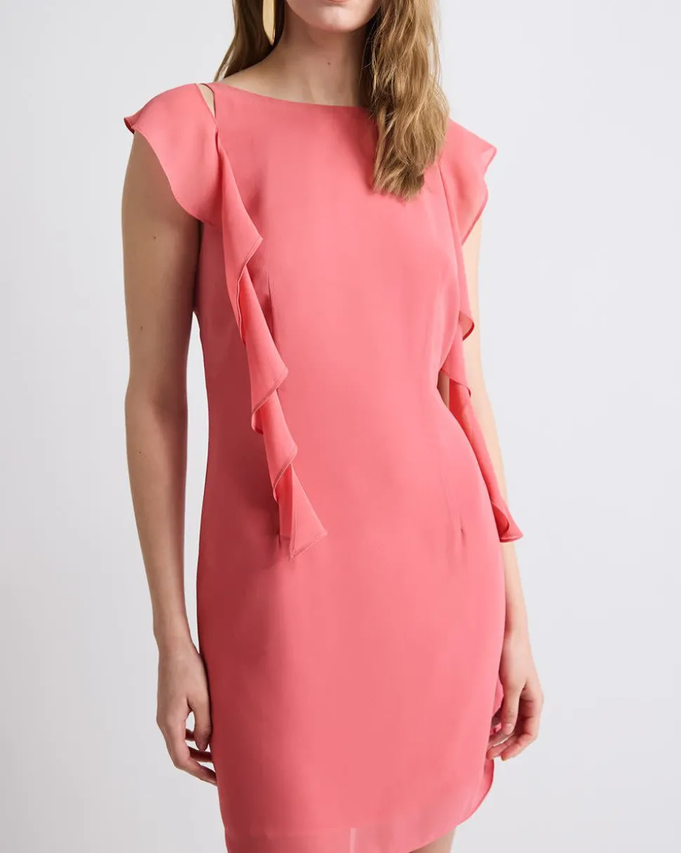 Sleeveless A-Line Cocktail Dress with Ruffles