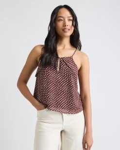Sleeveless Crew-Neck Chiffon Blouse
