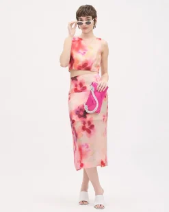 Sleeveless Crew-Neck Cocktail Blouse