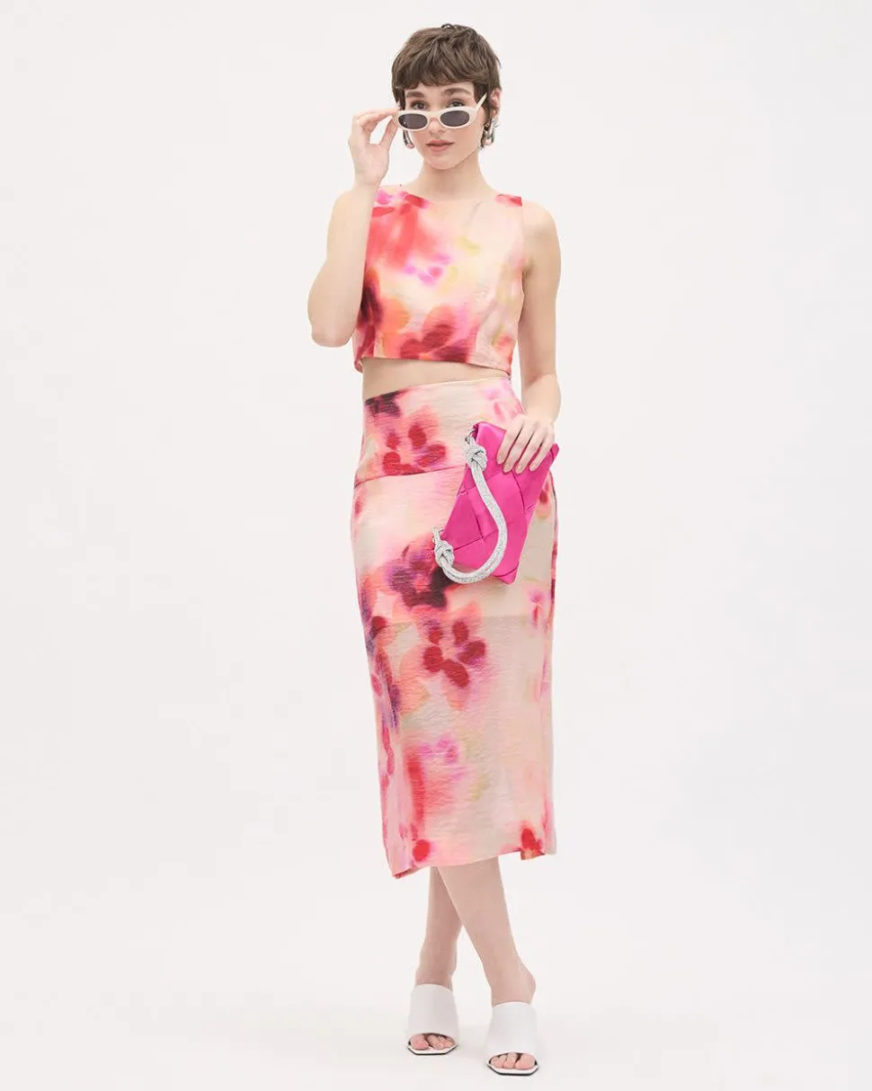 Sleeveless Crew-Neck Cocktail Blouse
