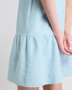 Sleeveless Crew-Neck Linen-Blend Shift Dress