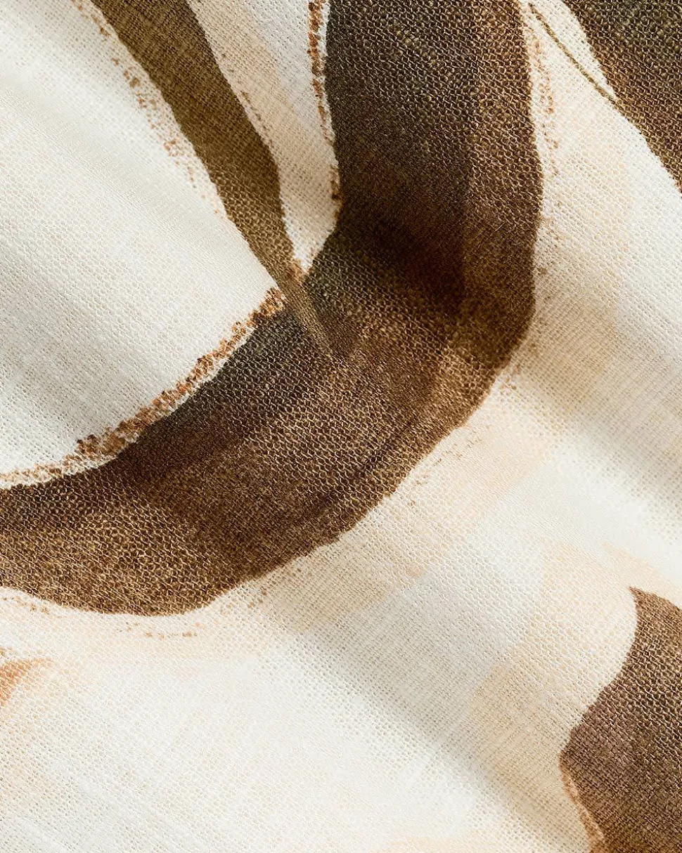 Sleeveless Crew-Neck Linen-Blend Shift Dress