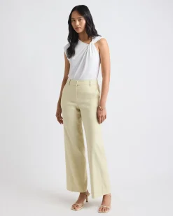 Sleeveless Crew-Neck Top with Twisted Detail