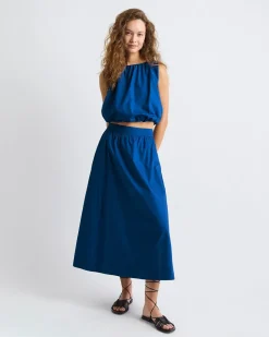 Sleeveless Cropped Bubble Blouse