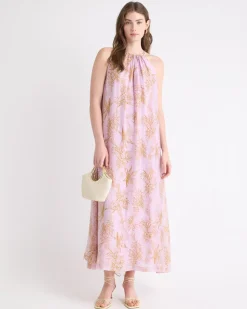Sleeveless Halter-Neck Maxi Dress