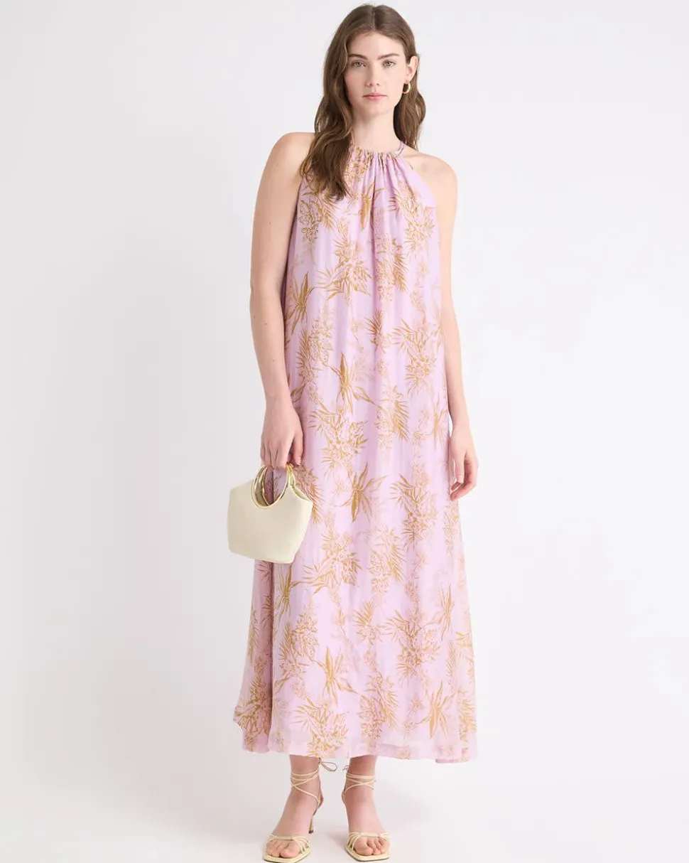 Sleeveless Halter-Neck Maxi Dress