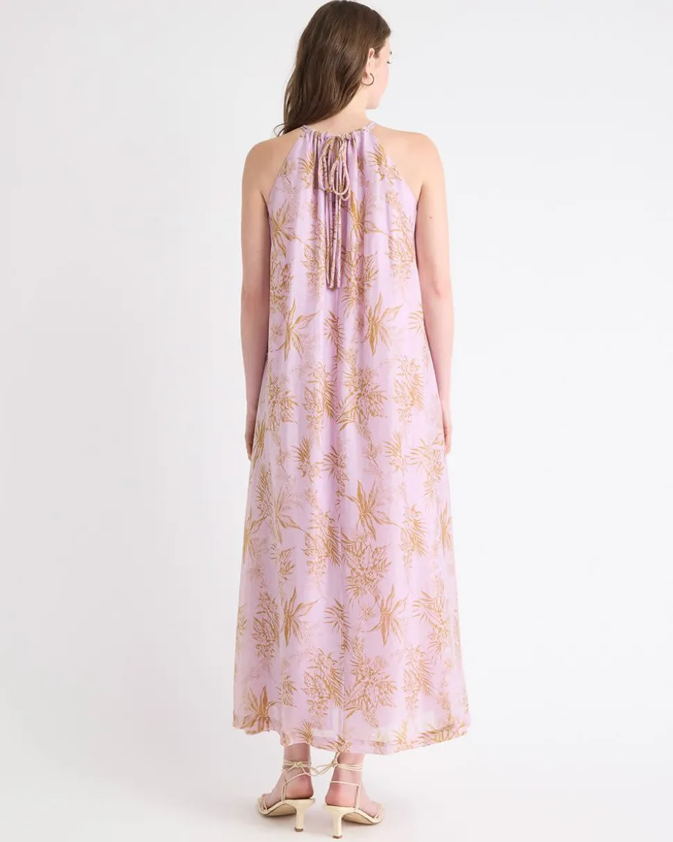 Sleeveless Halter-Neck Maxi Dress