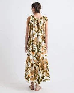 Sleeveless Halter-Neck Midi Dress