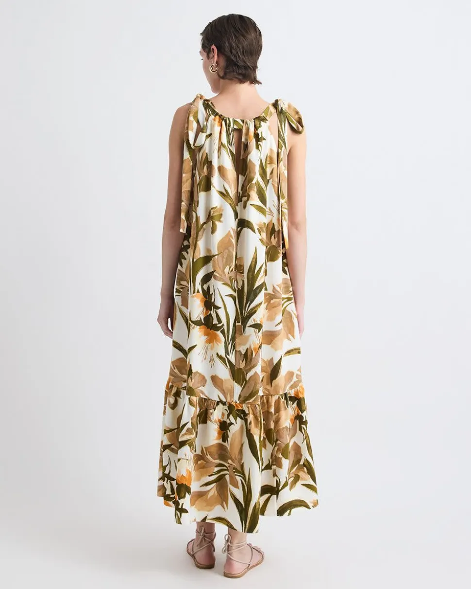 Sleeveless Halter-Neck Midi Dress