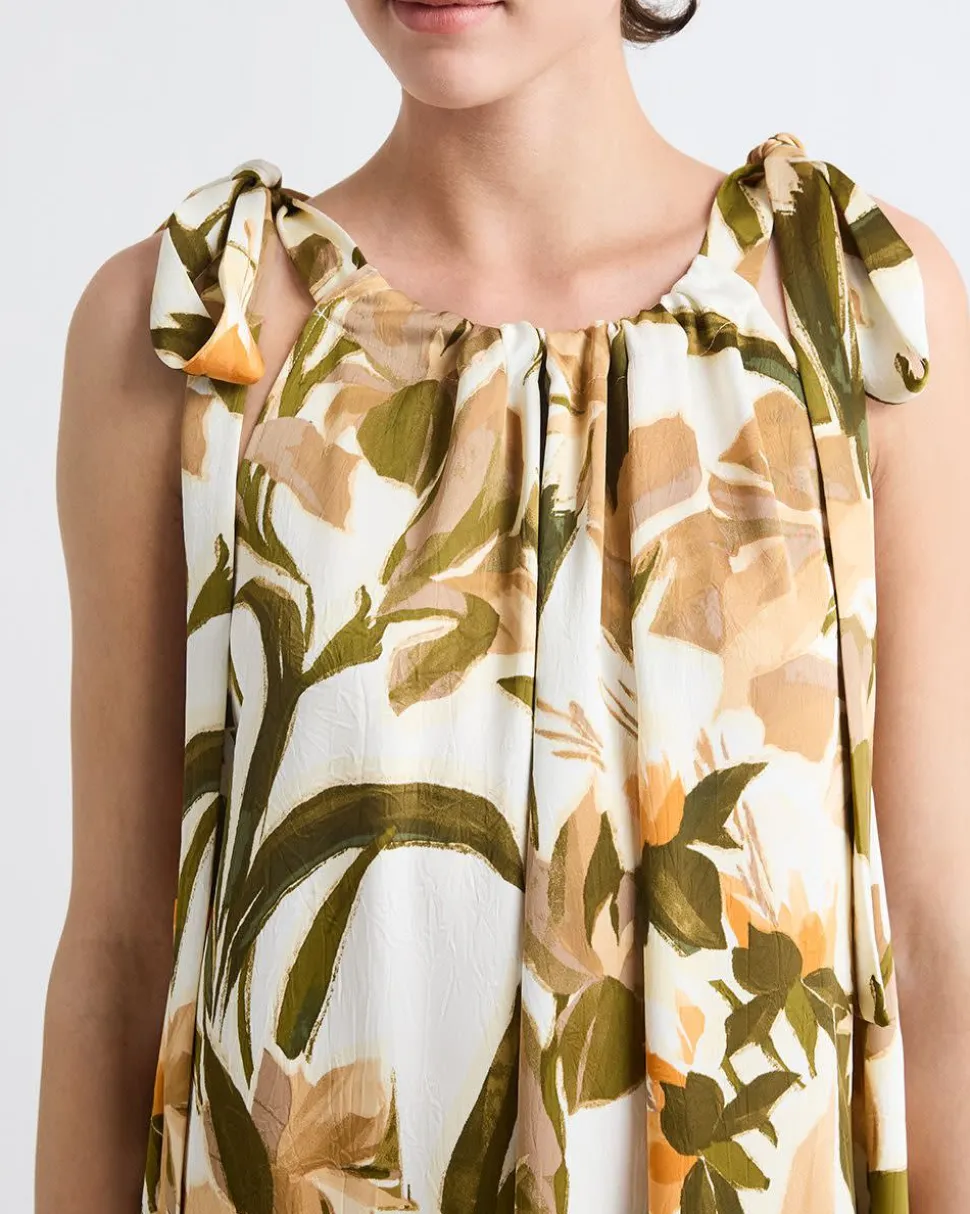 Sleeveless Halter-Neck Midi Dress