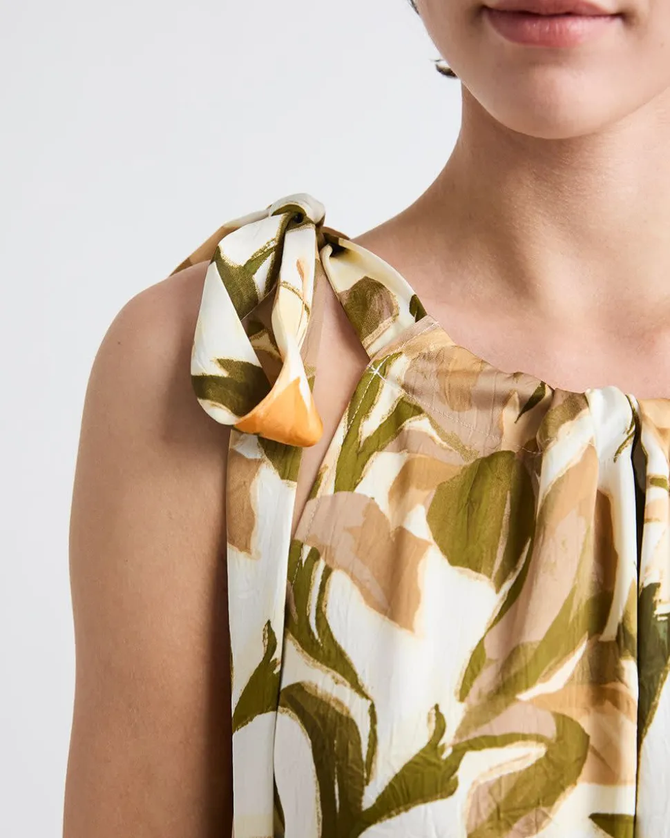 Sleeveless Halter-Neck Midi Dress