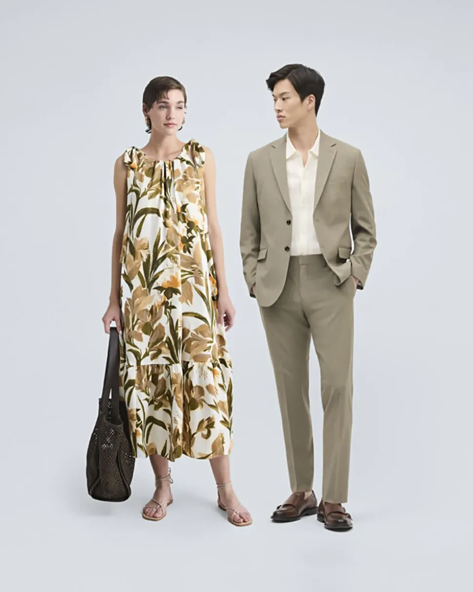 Sleeveless Halter-Neck Midi Dress