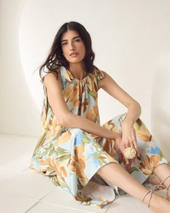 Sleeveless Halter-Neck Midi Dress