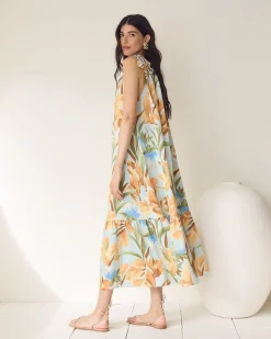 Sleeveless Halter-Neck Midi Dress