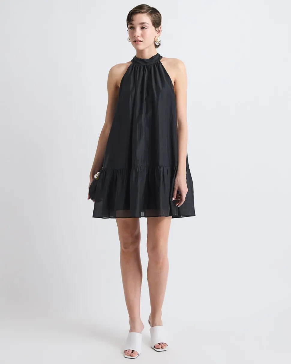 Sleeveless Halter-Neck Straight Cocktail Dress