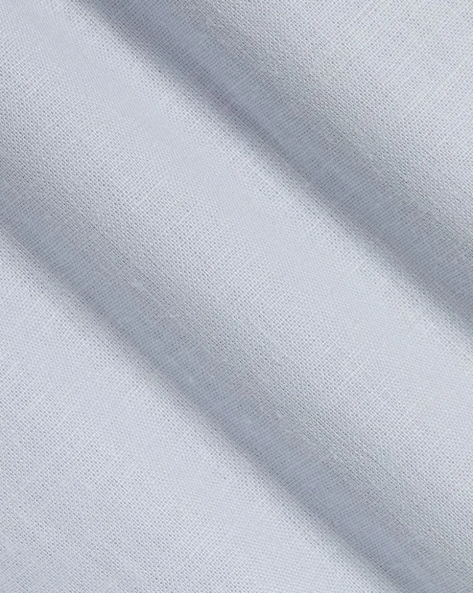 Sleeveless Linen-Blend Mini Dress with Shirt Collar