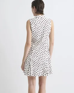 Sleeveless Linen-Blend Mini Dress with Shirt Collar