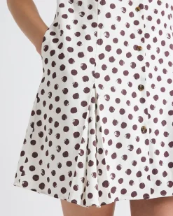 Sleeveless Linen-Blend Mini Dress with Shirt Collar