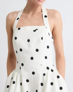 Sleeveless Midi Cocktail Dress with Halter Neckline